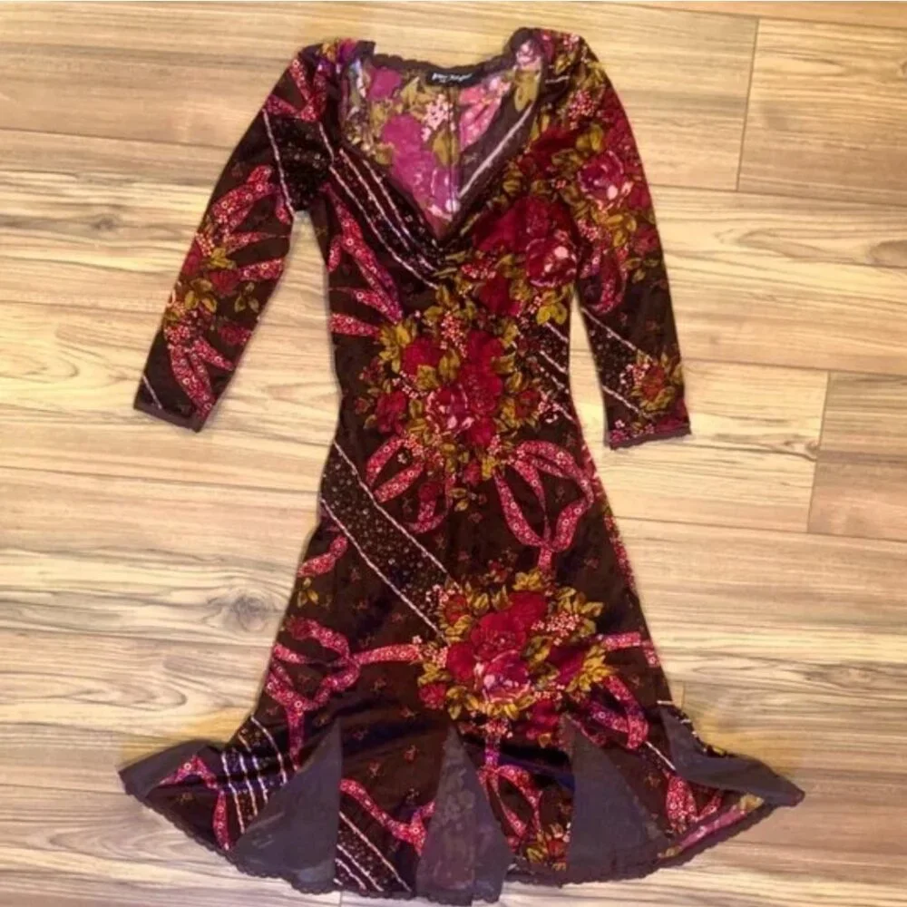 Vintage Betsey Johnson Size Small, Rare find, soft and stretchy crushed velvet - Picture 2 of 11